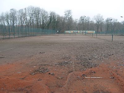 Schlammwste auf dem Platz